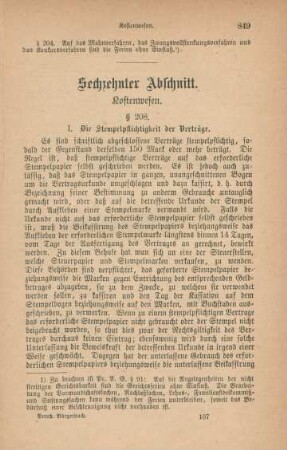 Sechzehnter Abschnitt. Kostenwesen