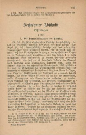 Sechzehnter Abschnitt. Kostenwesen