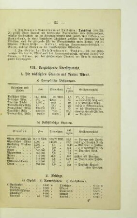 Vergleichende Übersichtstafel