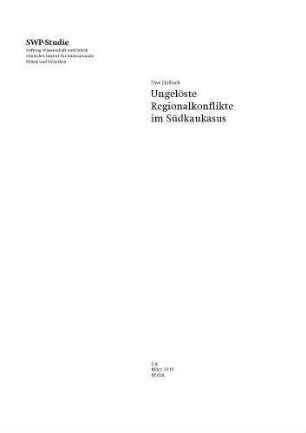 Ungelöste Regionalkonflikte im Südkaukasus