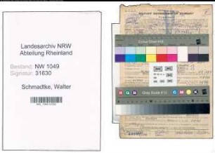 Entnazifizierung Walter Schmadtke , geb. 07.03.1913 (Bahnassistent)
