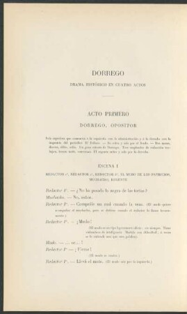 Dorrego : Drama histórico en cuatro actos