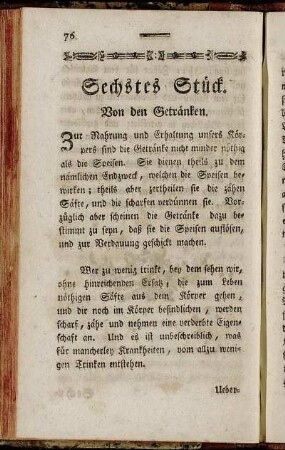 Sechstes Stück. Von den Getränken.