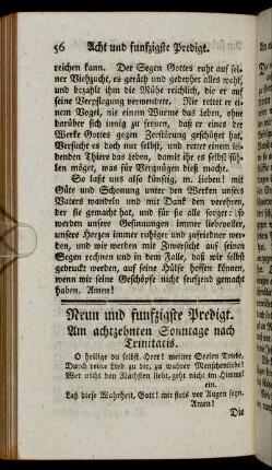 Neun und funfzigste Predigt. - Zwey und sechzigste Predigt.