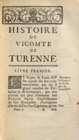 Histoire Du Vicomte De Turenne, 1