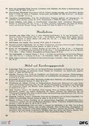Metallarbeiten (Nr. 392-397)