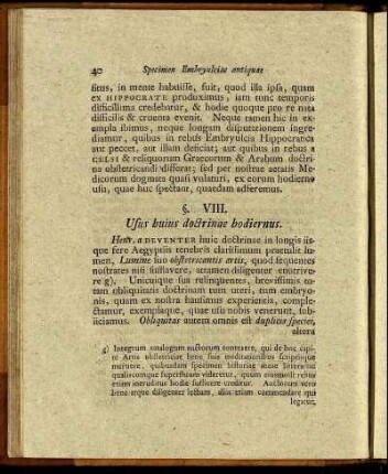 §. VIII. Usus huius doctrinae hodiernus.
