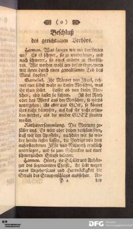 Beschluß des gerichtlichen Verhörs.