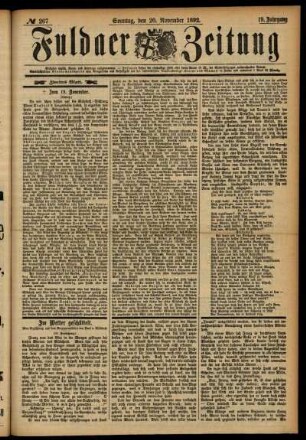 Zweite Ausgabe vom Sonntag, den 20. November 1892.