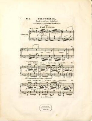 Die Forelle : Lied von Fr. Schubert ; für das Piano-Forte übertragen