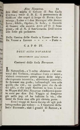 Capo IV. Dell' Alto Novarese Dipartimento Dell' Agogna.
