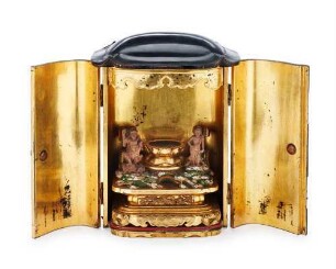 Japanischer Hausaltar in Palisander und Gold