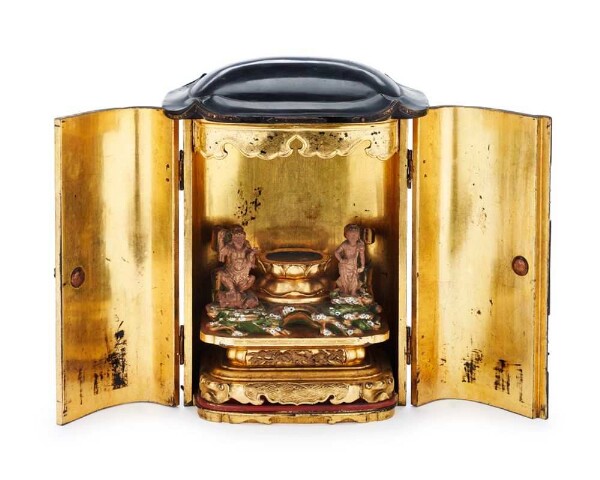 Japanischer Hausaltar in Palisander und Gold