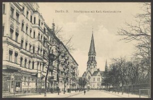 Ansichtskarte „Siboldstrasse mit Kath. Garnisonkirche“ [3/3]