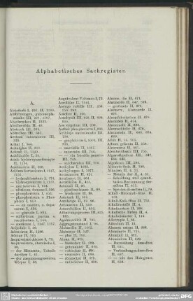 Alphabetisches Sachregister.