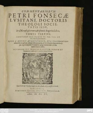 3: Continet Hic Tomus VI. VII. VIII. Et IX. Lib. Explicationem
