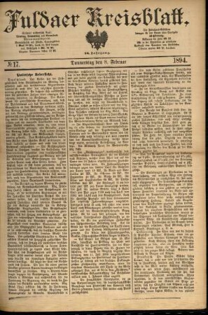 Ausgabe vom Donnerstag, den 08. Februar 1894.