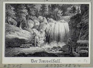 Der Amselfall im Amselgrund zwischen Rathewalde und Rathen in der Sächsischen Schweiz