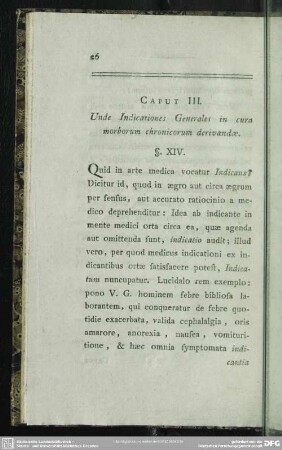 Caput II. Unde Indicationes Generales in cura morborum chronicorum derivandae
