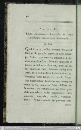 Caput II. Unde Indicationes Generales in cura morborum chronicorum derivandae