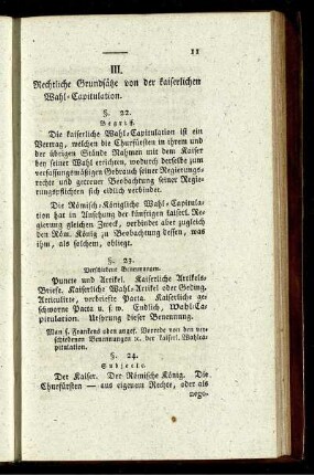 III. Rechtliche Grundsätze von der kaiserlichen Wahl-Capitulation.