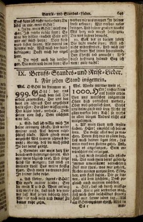 IX. Berufs-Standes- und Reise-Lieder.