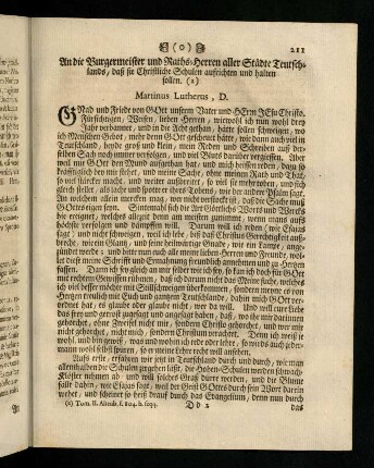 211-220, An die Buergermeister und Raths-Herren ...