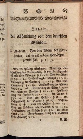 Inhalt der Abhandlung von dem deutschen Weinbau.