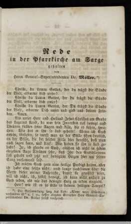 Rede in der Pfarrkirche am Sarge