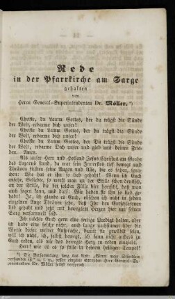Rede in der Pfarrkirche am Sarge