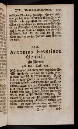 479-483, XXVI. Antonius Severinus Gentili