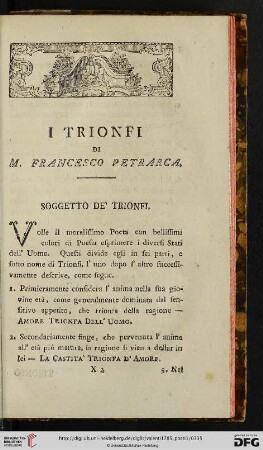 Soggetto de' Trionfi