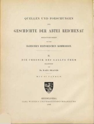 Die Chronik des Gallus Öhem