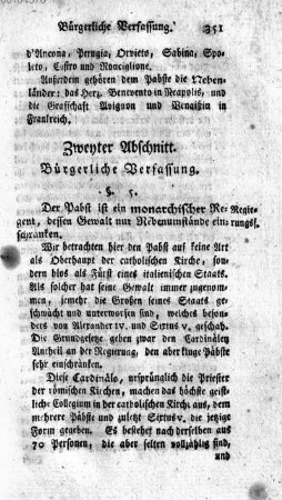 Zweyter Abschnitt. Buergerliche Verfassung