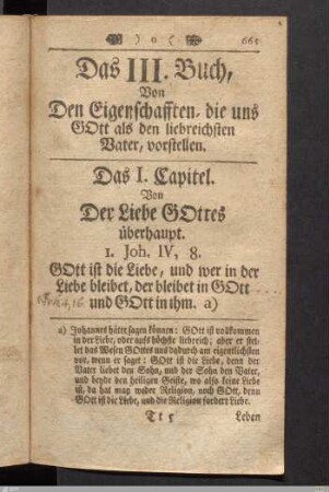 Das I. Capitel. Von Der Liebe Gottes überhaupt.