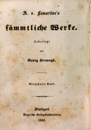 A. von Lamartine's sämmtliche Werke, 14. Neue Enthüllungen
