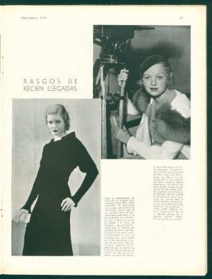 Rasgos de recién llegadas
