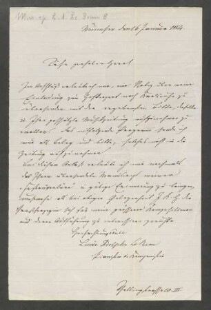 Brief an Musikverlag Ed. Bote und G. Bock : 16.01.1884