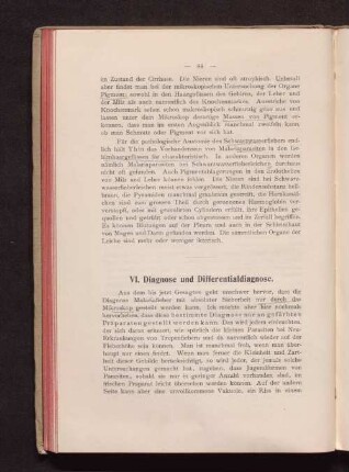 VI. Diagnose und Differentialdiagnose.