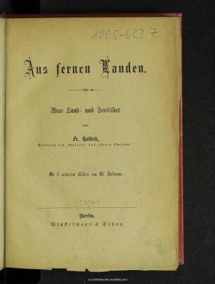 Aus fernen Landen : neue Land- und Seebilder