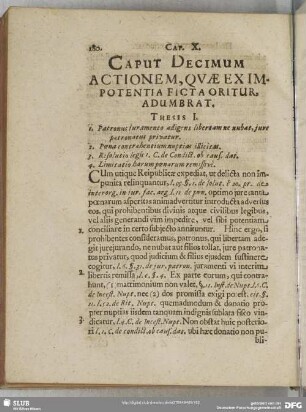 Caput Decimum Actionem, Quae Ex Impotentia Ficta Oritur, Adumbrat