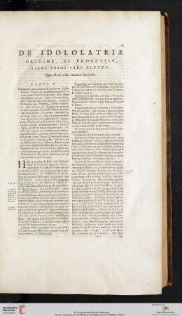 De Idololatriæ Origine, ac Progressv, libri primi pars altera: Quæ est de cultu creaturæ spiritualis