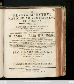 De Flvxvs Menstrvi Ratione Ad Ventricvlvm Et Intestina