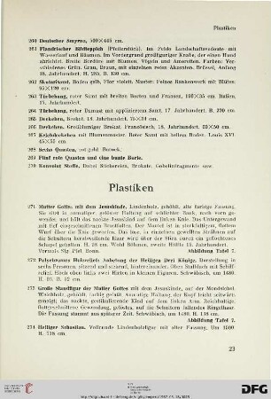 Plastiken (Nr. 271-327)