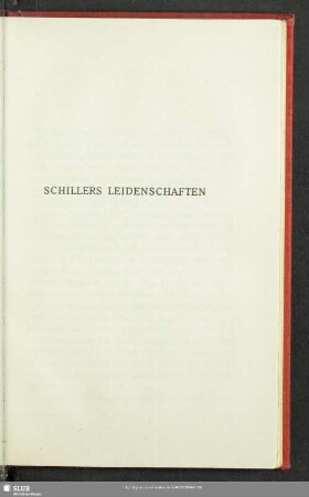 Schillers Leidenschaften