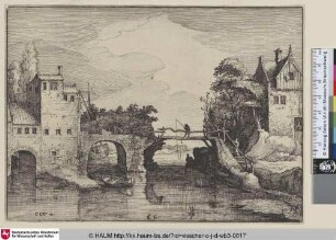 [Stein- und Holzbrücke; Stone and wooden bridge]