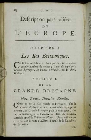 Chapitre I. Les Iles Britanniques.