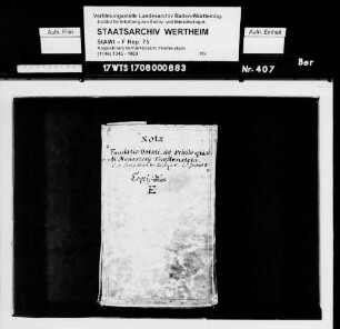 Kopialbuch E: Notae circa fundationem, dotationem, immunitates et privilegia quaedam monasterii Trieffenstein