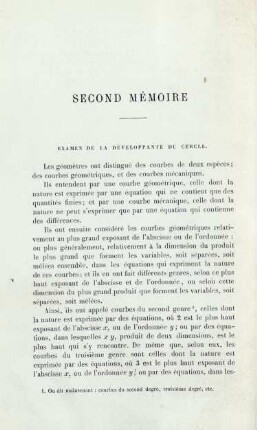 Second mémoire