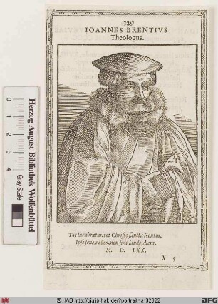 Bildnis Johannes Brenz (lat. Brentius) d. Ä.